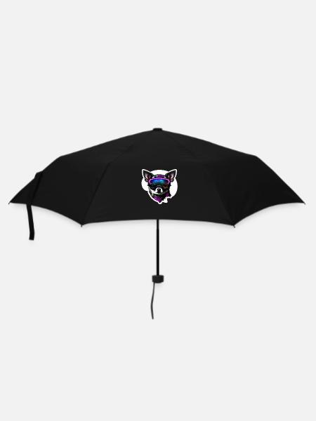 Chihuahua futuristic with glasses - Umbrella (small) - black