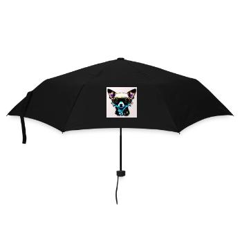 Chihuahua futuristic with glasses - Umbrella (small) - black - Front