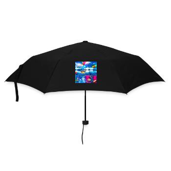 children having good time during summer holidays a - Umbrella (small) - black - Front