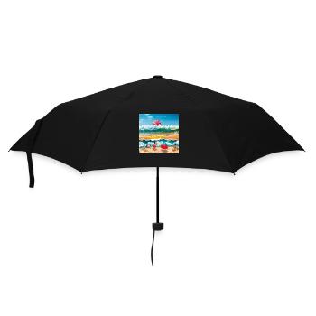 Enfants jouant au bord de la mer - Parapluie standard - noir - Devant