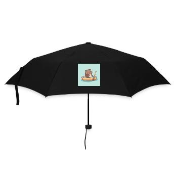 Süßer Biber in der Badewanne - Regenschirm (klein) - Schwarz - Vorne