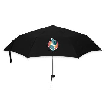 Abstrakter Fisch - Regenschirm (klein) - Schwarz - Vorne
