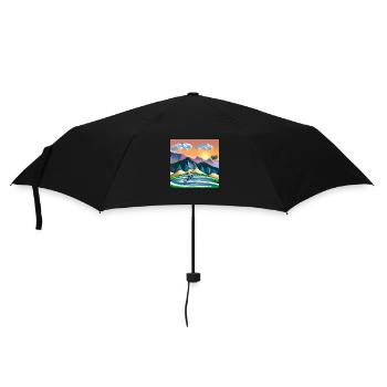 bicycle in sunny mountains - Umbrella (small) - black - Front