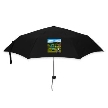 child riding bike in the mountain sunny day - Umbrella (small) - black - Front