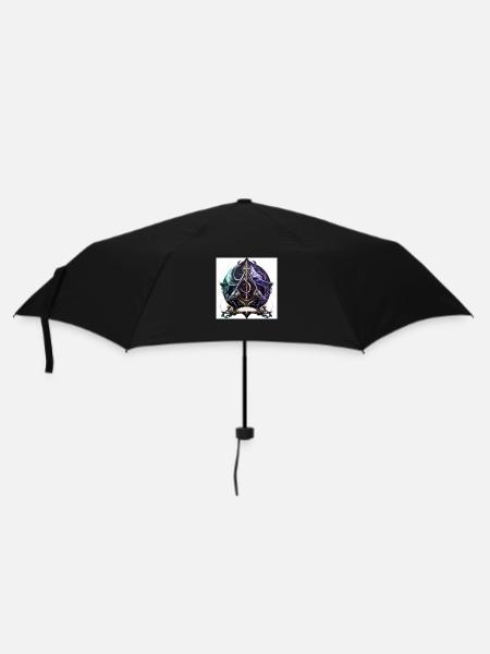Farbiges okkultes Symbol - Regenschirm (klein) - Schwarz