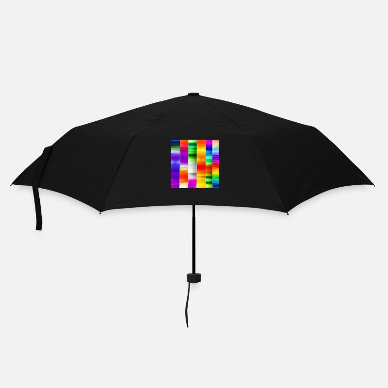 mix of crazy vertical colours - Umbrella (small) - black