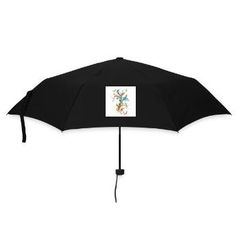 Elegant floral illustration with noble embellishments - Umbrella (small) - black - Front
