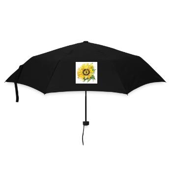 Hand-drawn watercolor Sunflower - Umbrella (small) - black - Front