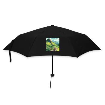 Road cyclist climbs mountain in France - Umbrella (small) - black - Front