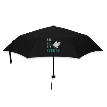 Bin bei den Hühnern - Regenschirm (klein) - Schwarz - Vorne