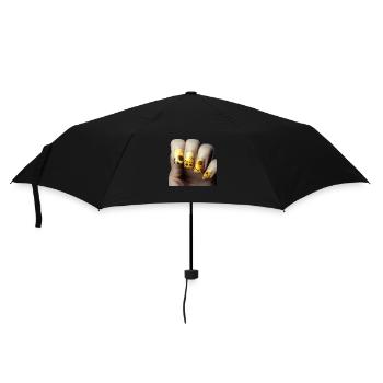 Sonnenblumen Fingernägel Geschenk - Regenschirm (klein) - Schwarz - Vorne