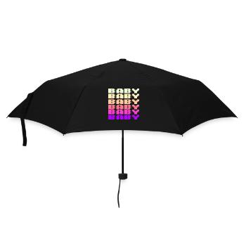 BABY Schriftzug Retro Gaming 8bit - Regenschirm (klein) - Schwarz - Vorne