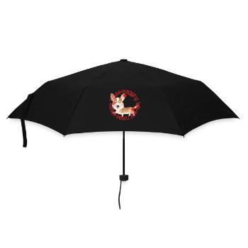 Cute Corgi, sloppy kisses - Umbrella (small) - black - Front