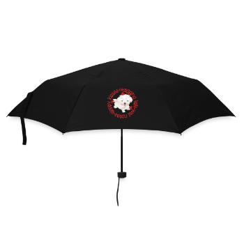 Cute Maltese dog, sloppy kisses - Umbrella (small) - black - Front