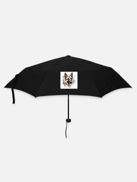 Dog Head German Shepherd, Illustration - Umbrella (small) - black