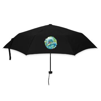 Kanufahren in den Wellen - Regenschirm (klein) - Schwarz - Vorne