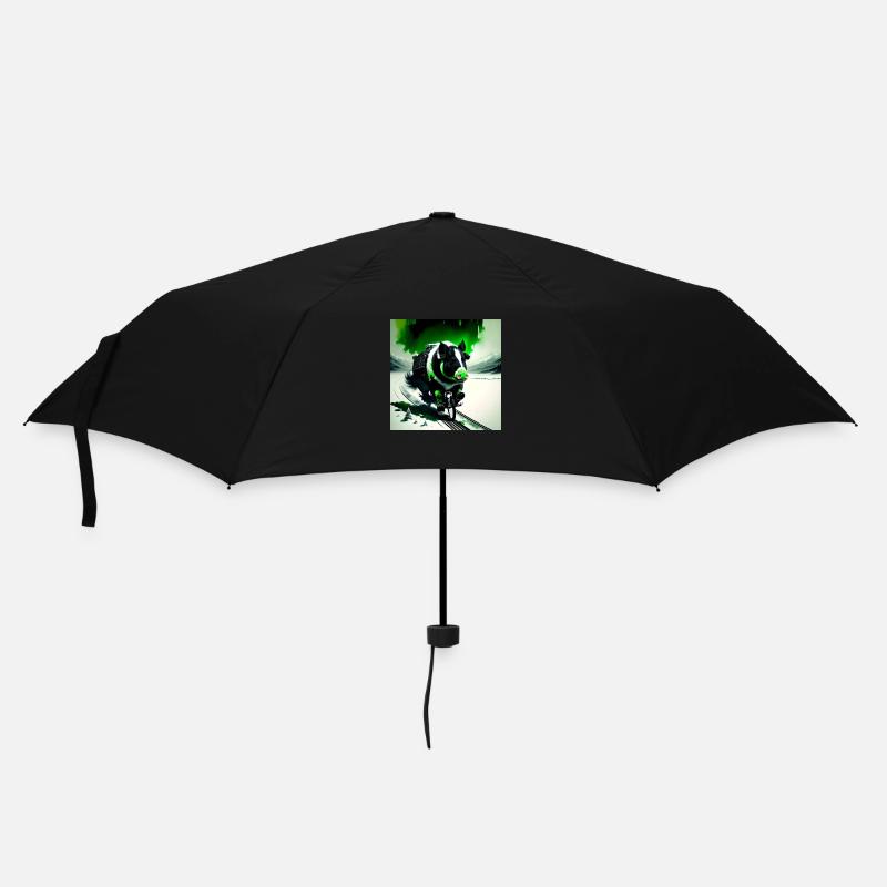 Das grüne Schwein - Regenschirm (klein) - Schwarz