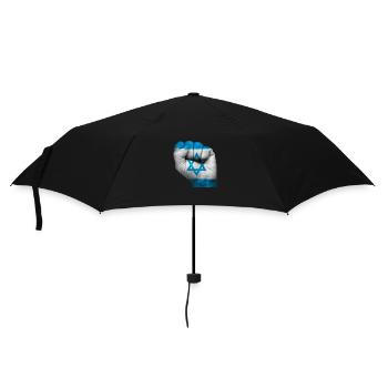 Drapeau d'Israel peint sur un poing fermé - Parapluie standard - noir - Devant