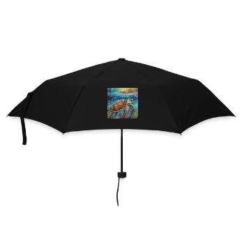 Modern Colourful Turtle Wall Art - Umbrella (small) - black - Front