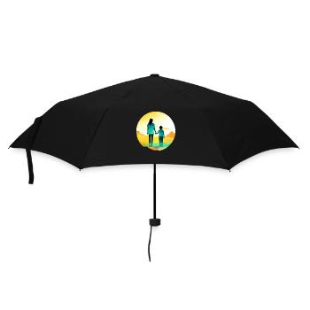 Mama und ihr Junge - Regenschirm (klein) - Schwarz - Vorne