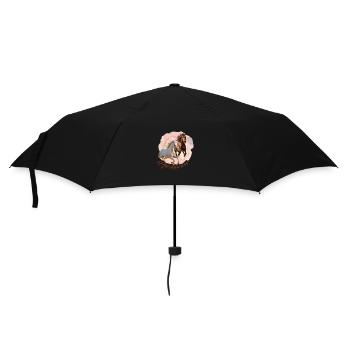 Pferdepower - Regenschirm (klein) - Schwarz - Vorne