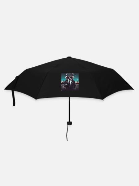 Gangster Waschbär - Regenschirm (klein) - Schwarz
