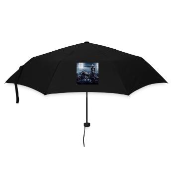 Motorcycle Digital Art - Umbrella (small) - black - Front