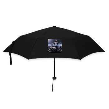 Motorcycle Digital Art - Umbrella (small) - black - Front