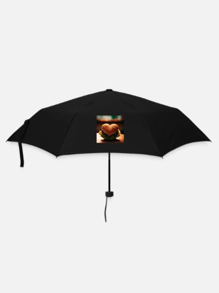 The way to a man's heart is through his stomach - Umbrella (small) - black