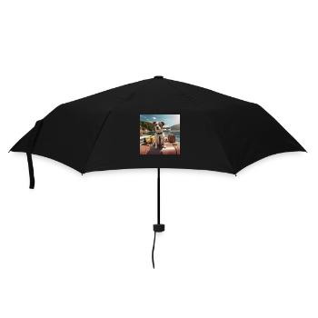 Jack Russell Terrier portant des lunettes de soleil en vacances - Parapluie standard - noir - Devant