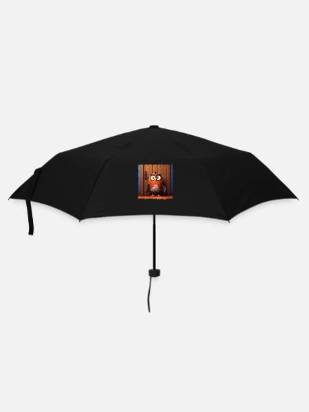 Cute owl - Umbrella (small) - black