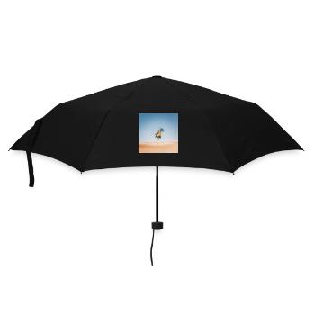 Brennende Palme bei glühender Hitze in der Wüste. - Regenschirm (klein) - Schwarz - Vorne