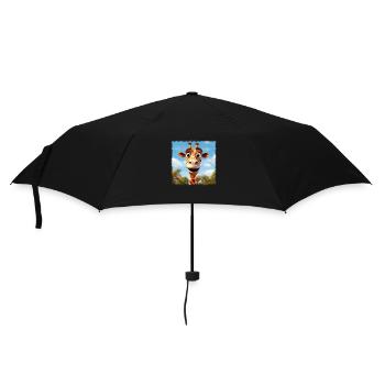 Niedliche Giraffe - Regenschirm (klein) - Schwarz - Vorne