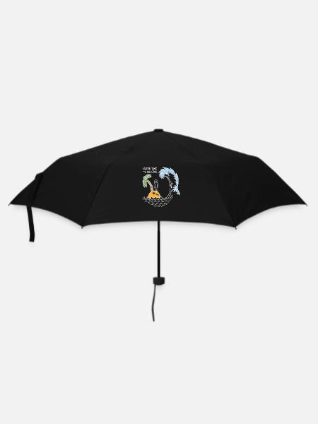 Water Time To Be Alive (White) - Umbrella (small) - black