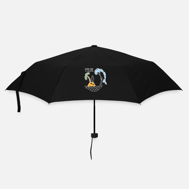 Water Time To Be Alive (White) - Umbrella (small) - black