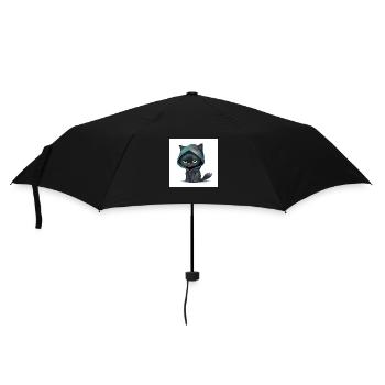 Kleine süße schwarze Katze. - Regenschirm (klein) - Schwarz - Vorne