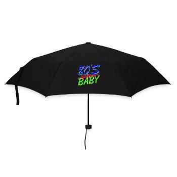 80er Jahre Retro Vintage lustig 70er Jahre Nostalgie Musik Liebe - Regenschirm (klein) - Schwarz - Vorne