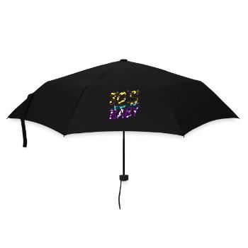 80s retro vintage funny 70s nostalgia music love - Umbrella (small) - black - Front