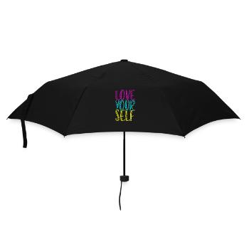 Love Your Self - Regenschirm (klein) - Schwarz - Vorne