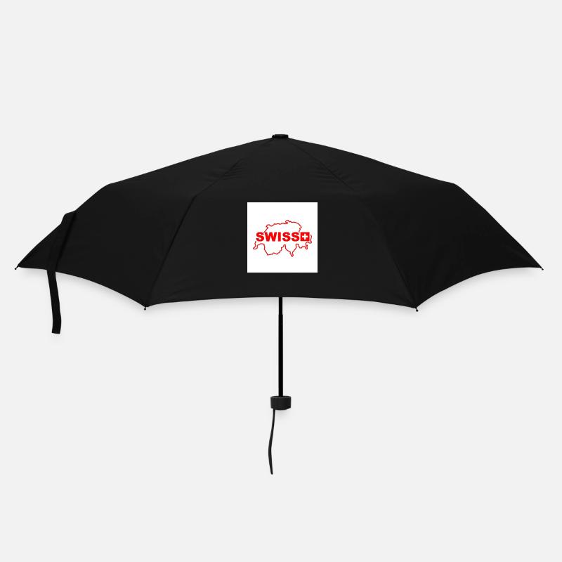 Karte der Schweiz - Regenschirm (klein) - Schwarz