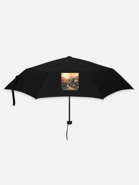 Japan: Vintage Landscape in Harmony - Umbrella (small) - black