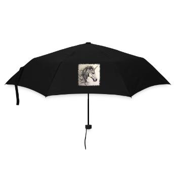 humor awesome joke farting unicorn - Umbrella (small) - black - Front
