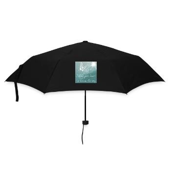 Englischer Spruch verfolge dein herz - Regenschirm (klein) - Schwarz - Vorne