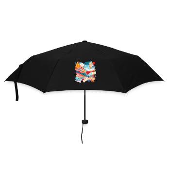 Patchwork aus Stoff Nr. 3 - Regenschirm (klein) - Schwarz - Vorne