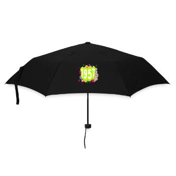 Year 1957 anniversary Floral Groovy - Umbrella (small) - black - Front