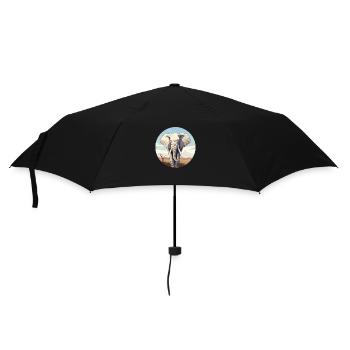 Elefant - Regenschirm (klein) - Schwarz - Vorne
