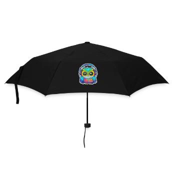 Hibou heureux - Parapluie standard - noir - Devant