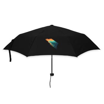 Retro-Breakdance - Regenschirm (klein) - Schwarz - Vorne