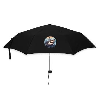 Weißer Hai - Regenschirm (klein) - Schwarz - Vorne