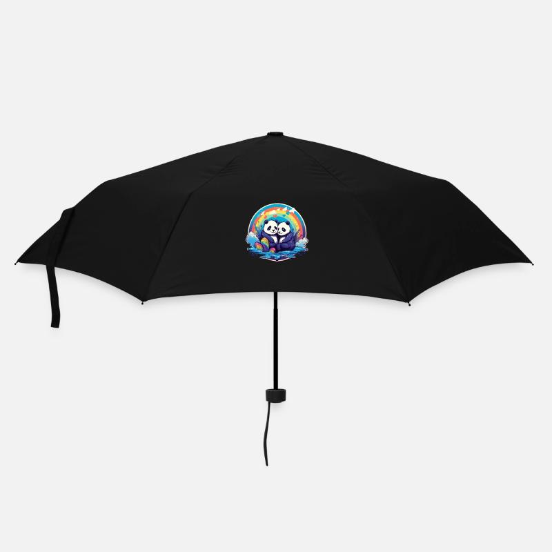 LGBTQIA+ Rainbow Panda - Regenschirm (klein) - Schwarz